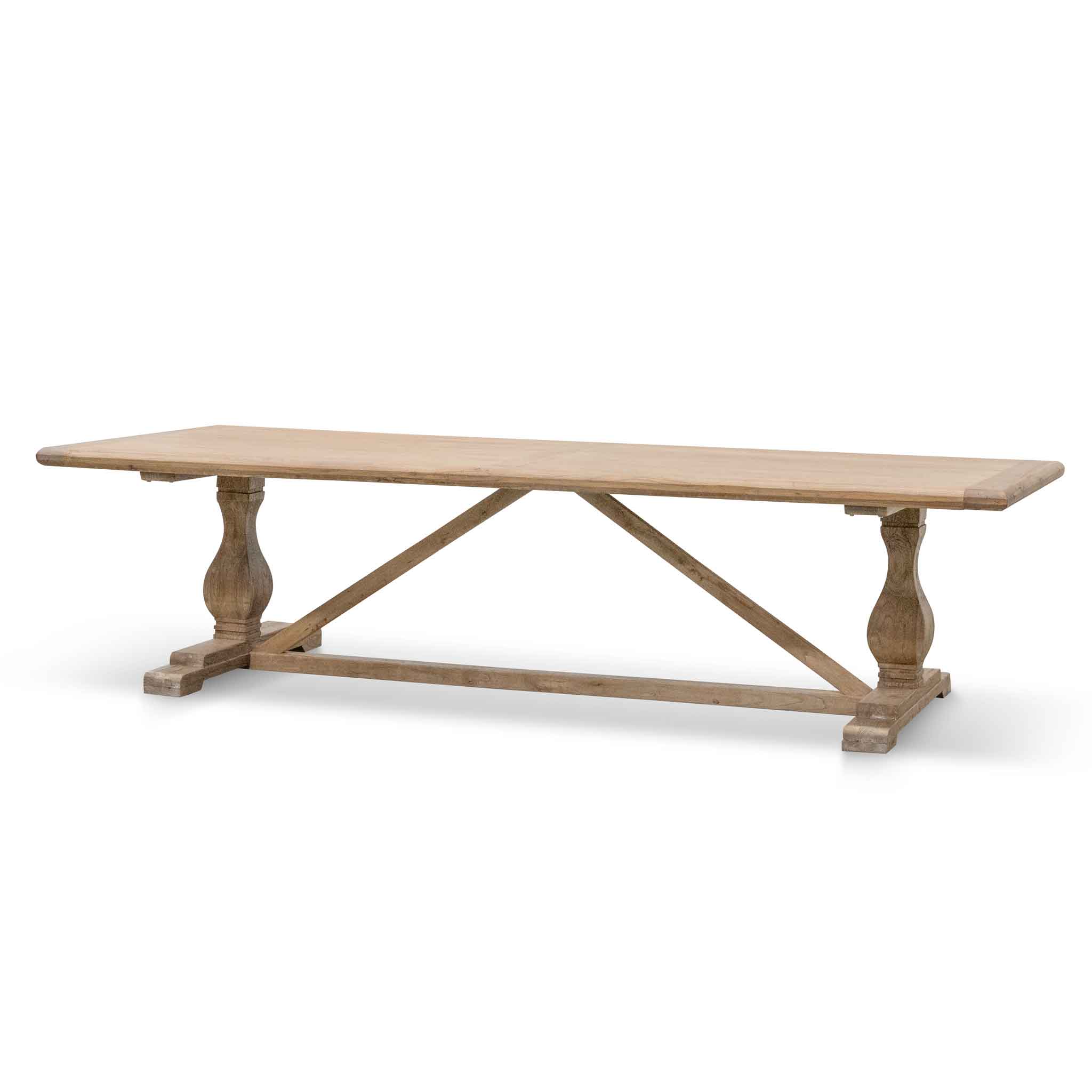 3m Reclaimed Elm Siena Dining Table - Rustic Natural