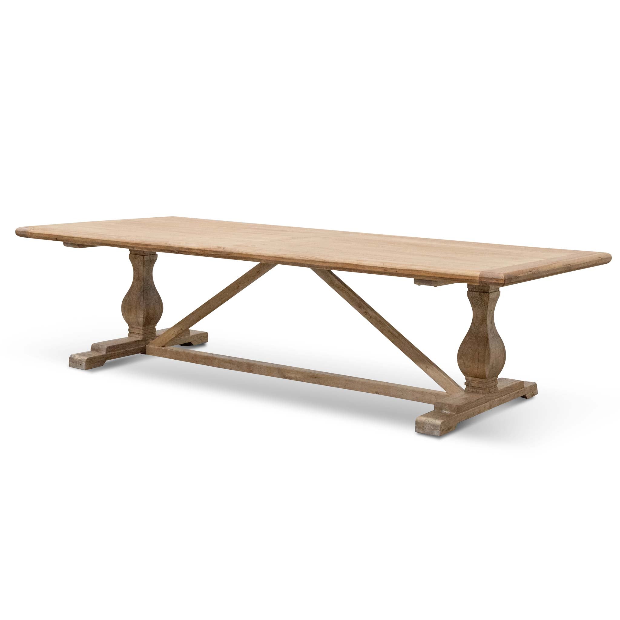 3m Reclaimed Elm Siena Dining Table - Rustic Natural
