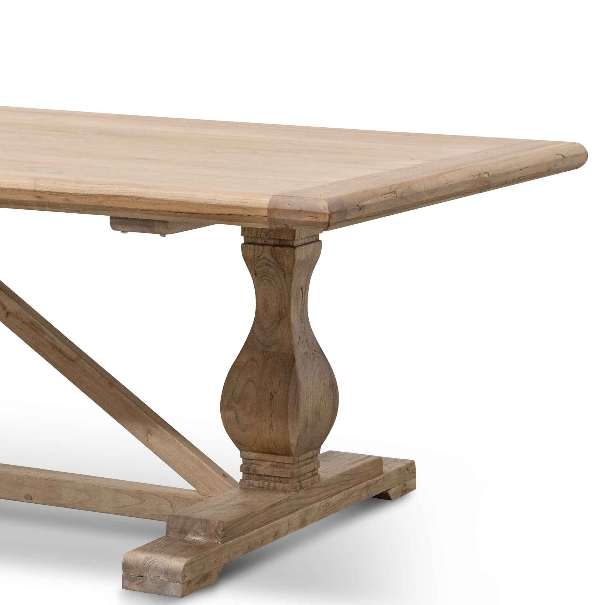 3m Reclaimed Elm Siena Dining Table - Rustic Natural