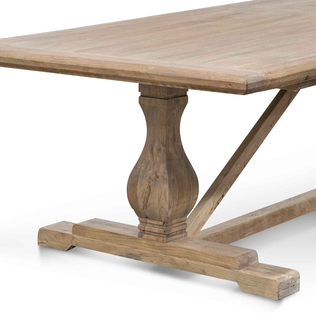 3m Reclaimed Elm Siena Dining Table - Rustic Natural