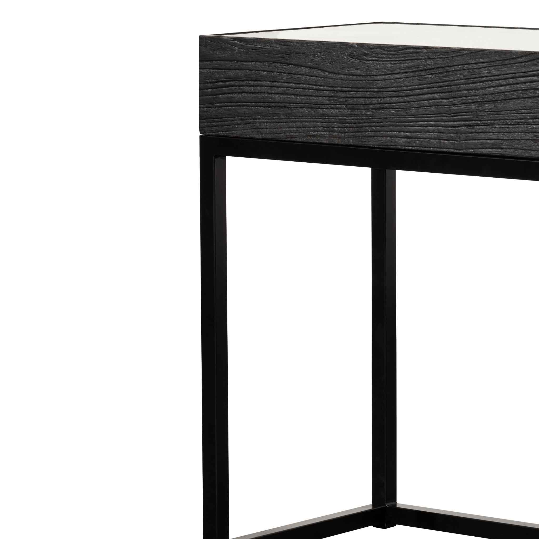 1.39m Reclaimed Ferrara Console Table - Full Black