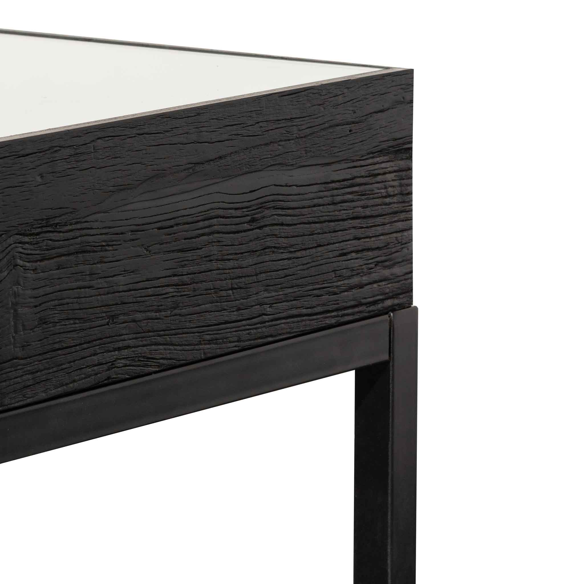 1.39m Reclaimed Ferrara Console Table - Full Black