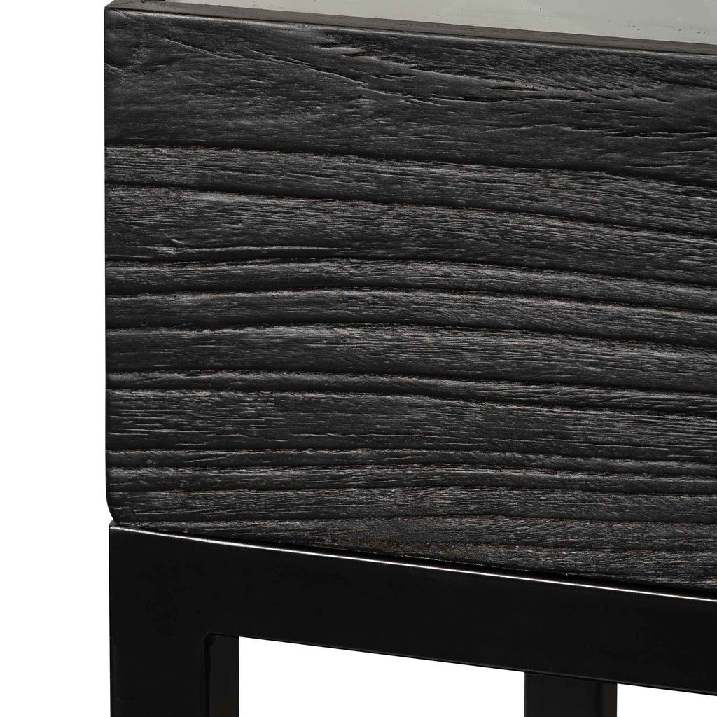 1.39m Reclaimed Ferrara Console Table - Full Black