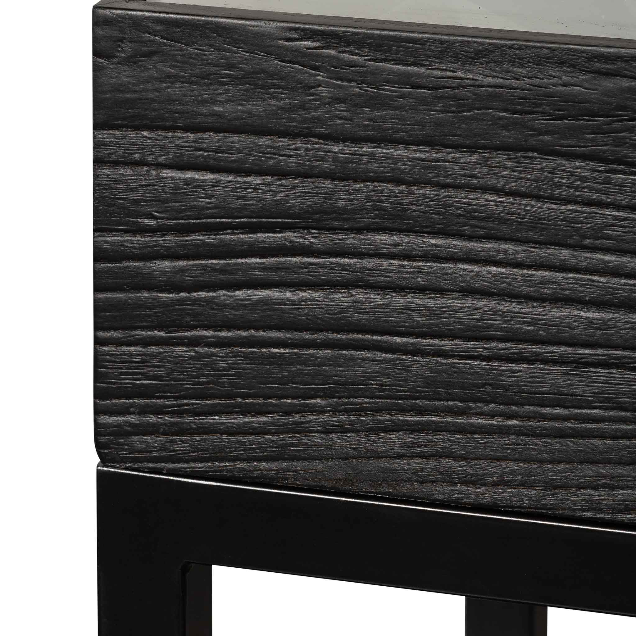 1.39m Reclaimed Ferrara Console Table - Full Black