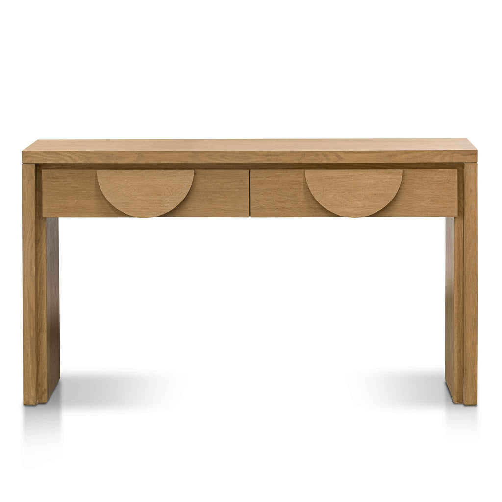 140cm Ferrara Console Table with Drawers - Dusty Oak