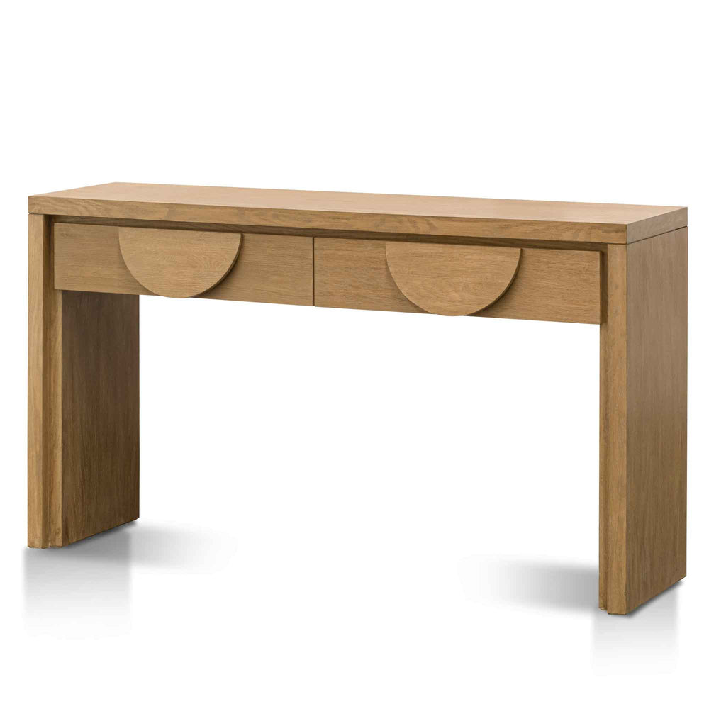 140cm Ferrara Console Table with Drawers - Dusty Oak