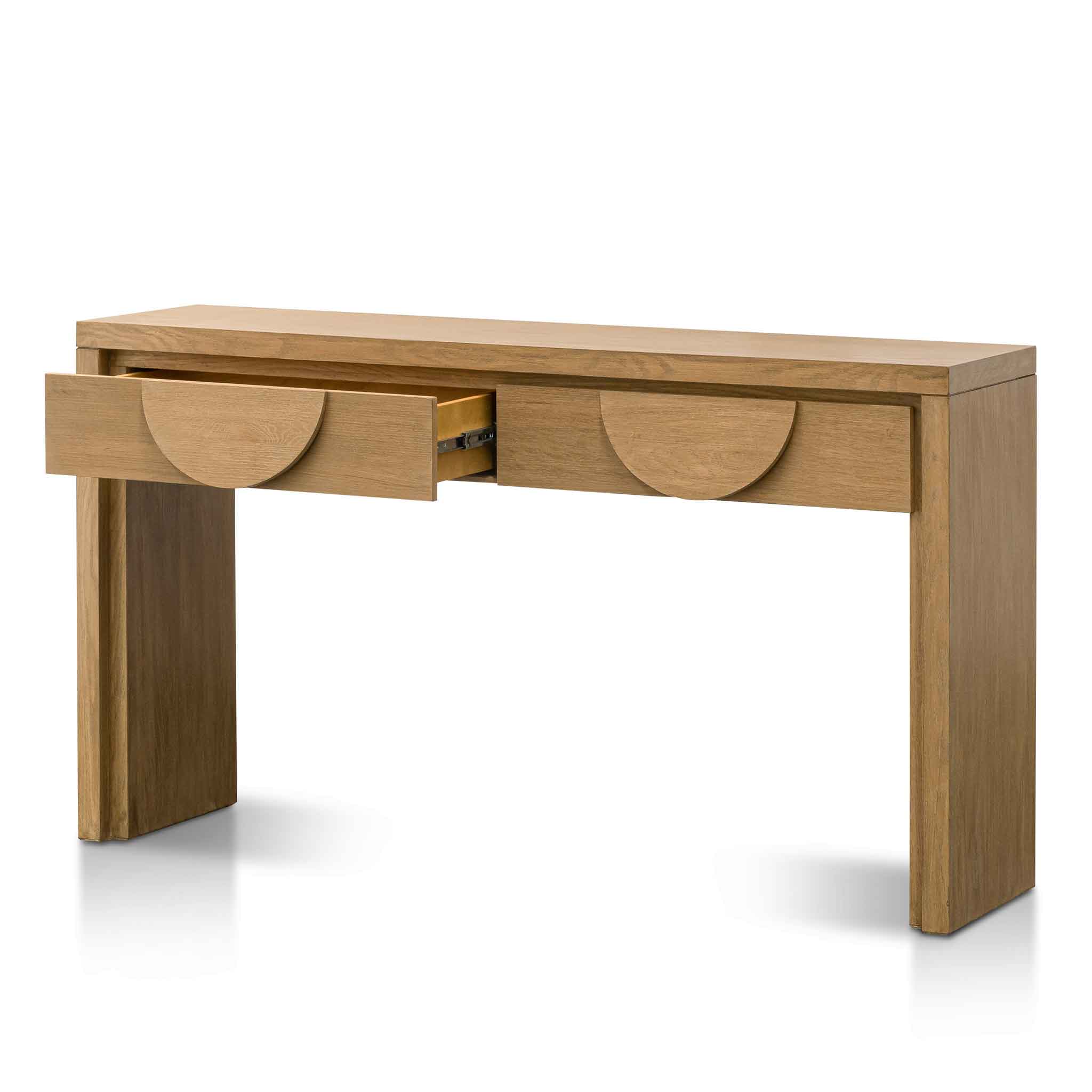 140cm Ferrara Console Table with Drawers - Dusty Oak