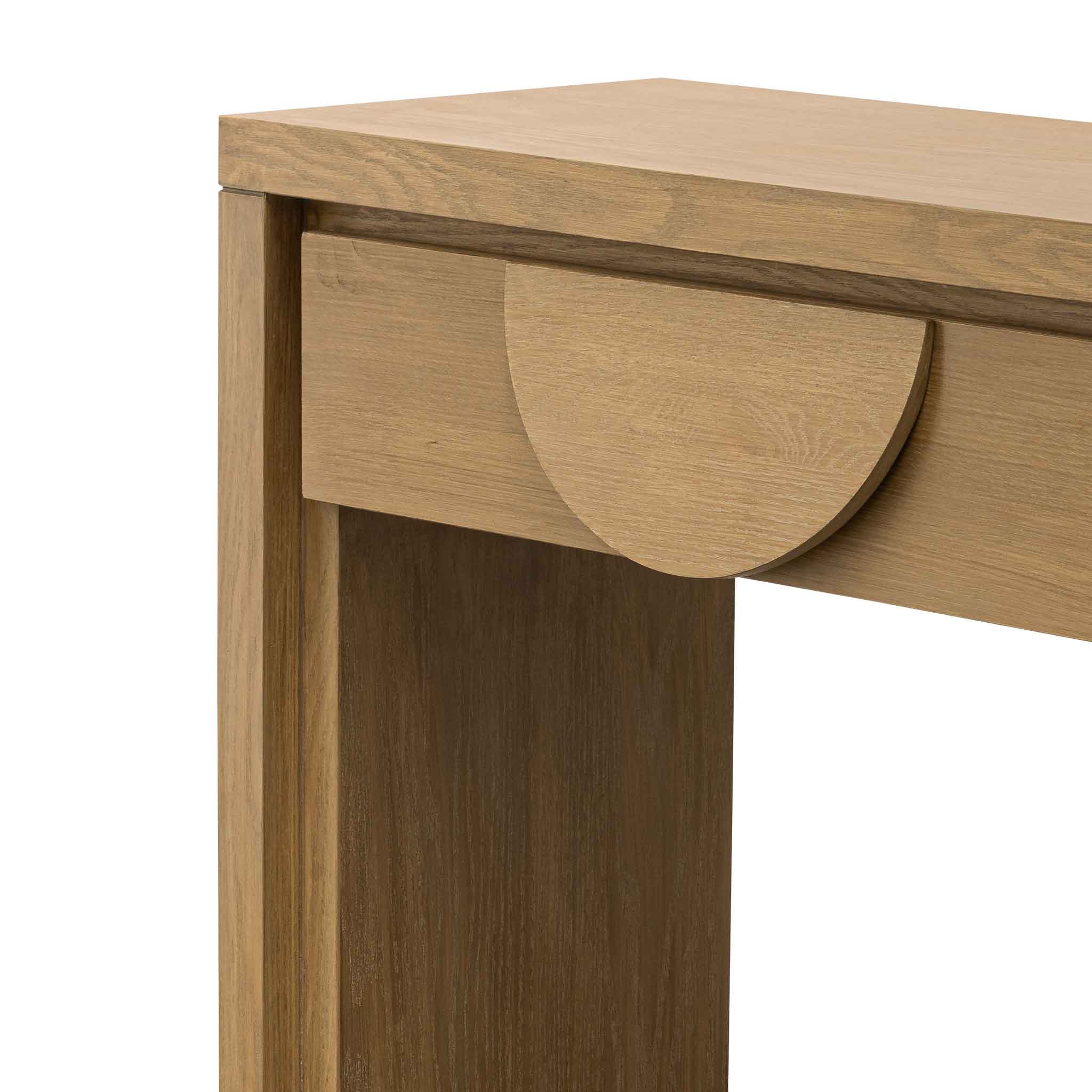 140cm Ferrara Console Table with Drawers - Dusty Oak