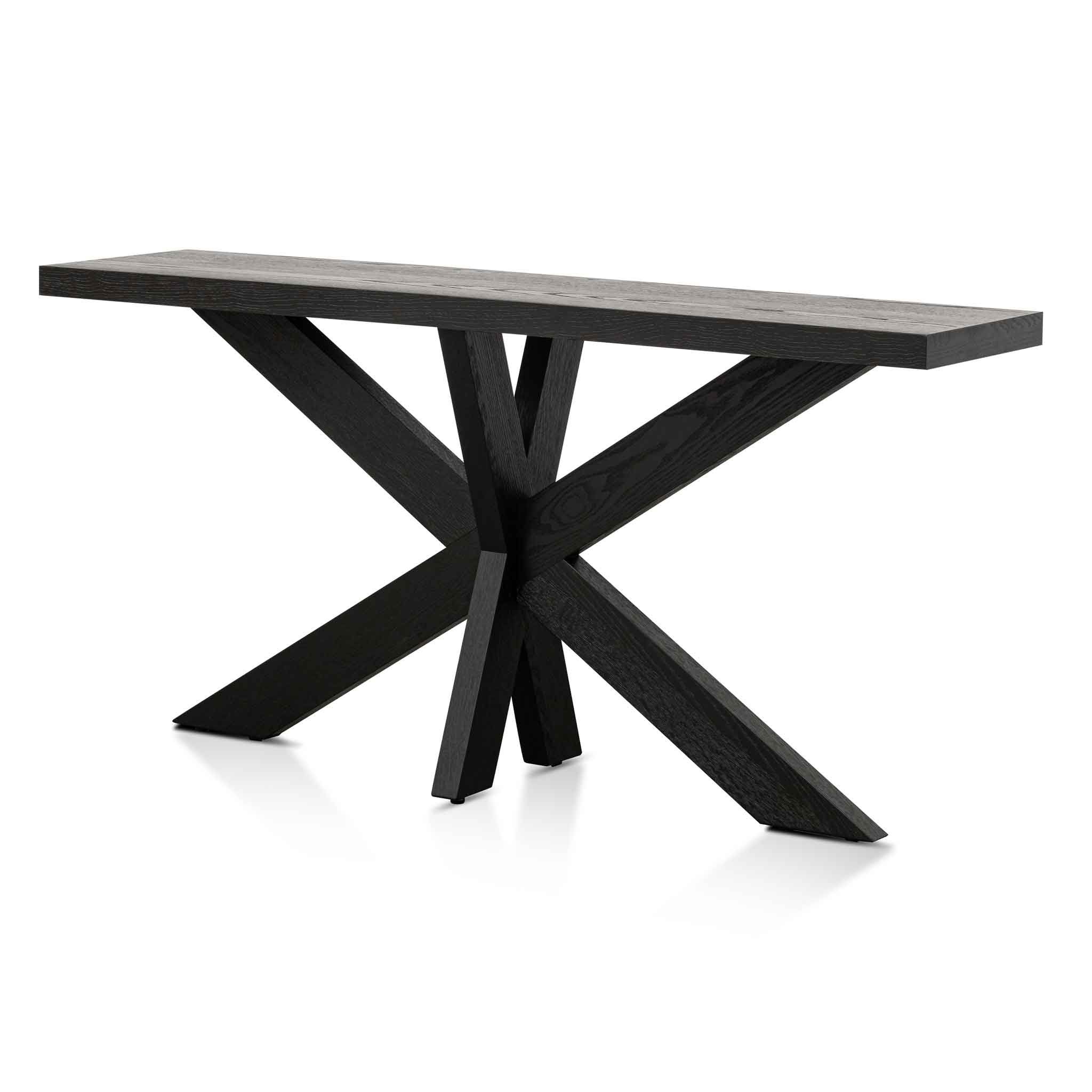 1.6m Ferrara Console Table - Textured Espresso Black