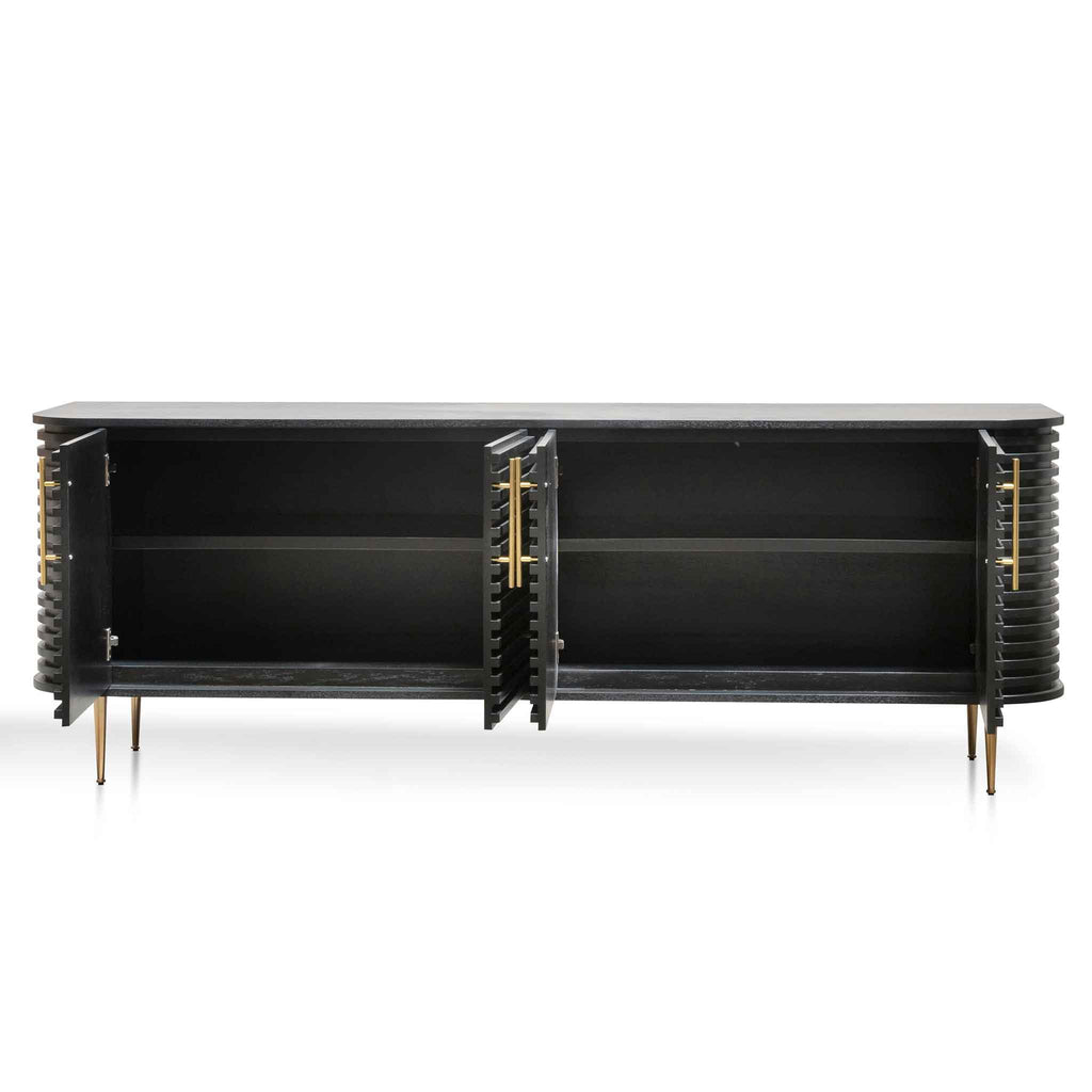 2.2m Modena Buffet Unit - Textured Espresso Black