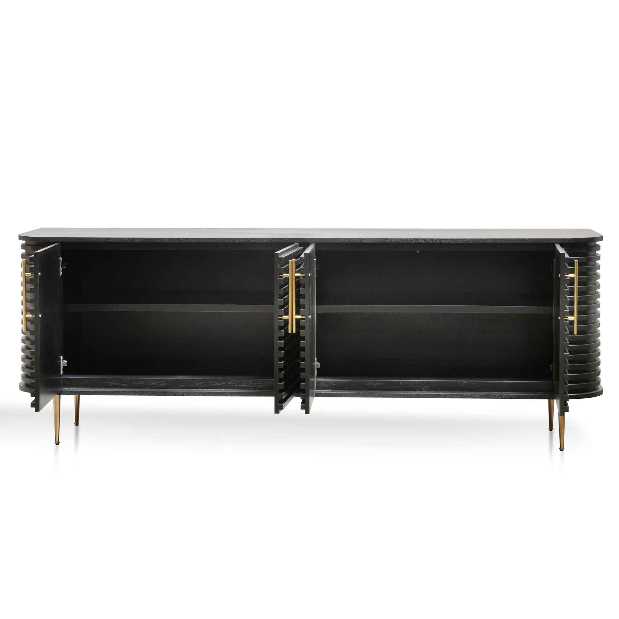 2.2m Modena Buffet Unit - Textured Espresso Black