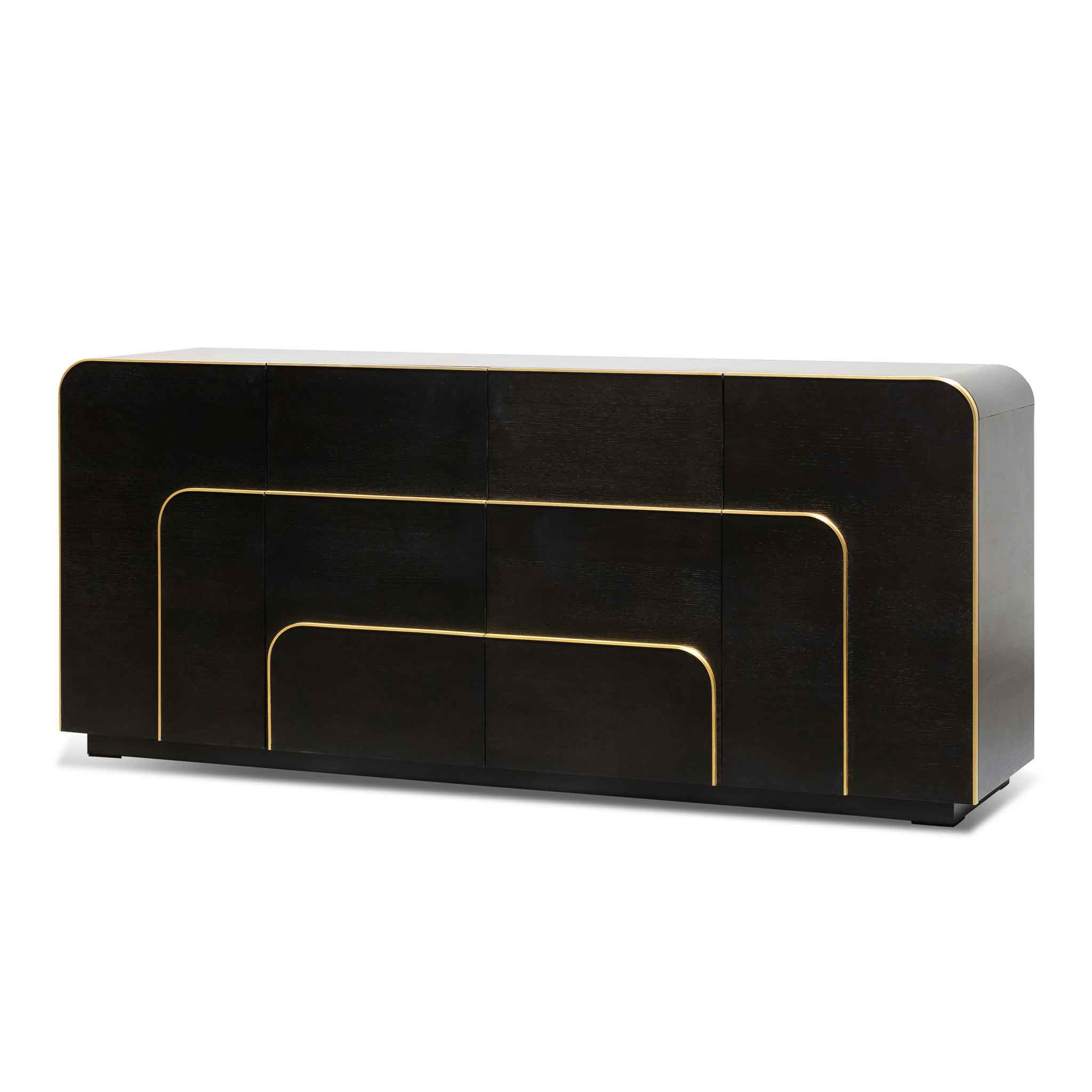 2m Modena Buffet Unit - Textured Espresso Black
