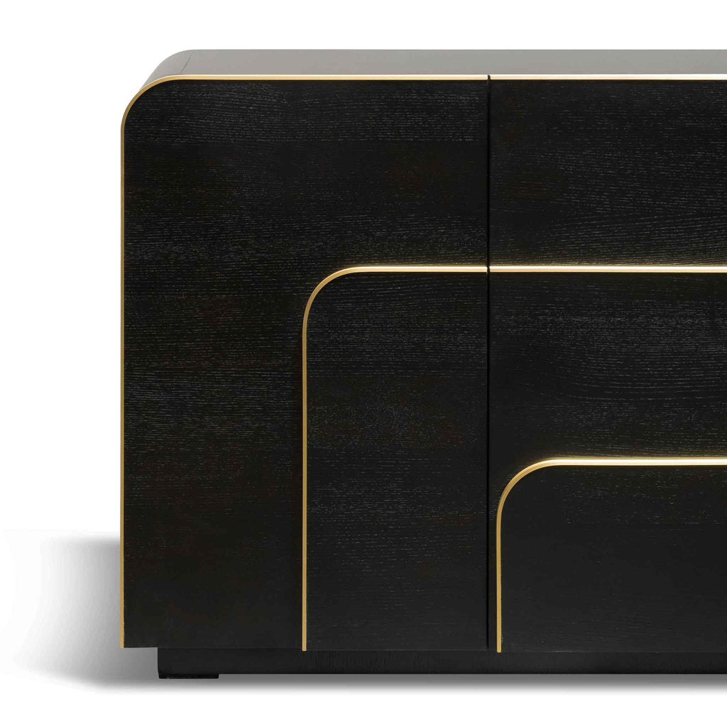 2m Modena Buffet Unit - Textured Espresso Black