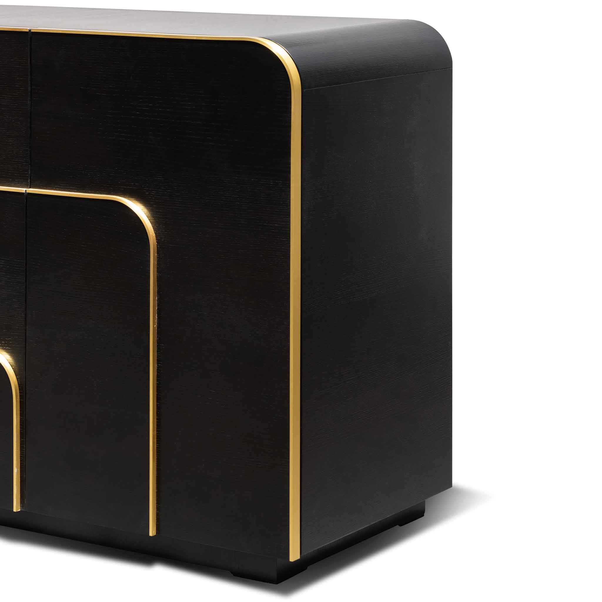 2m Modena Buffet Unit - Textured Espresso Black
