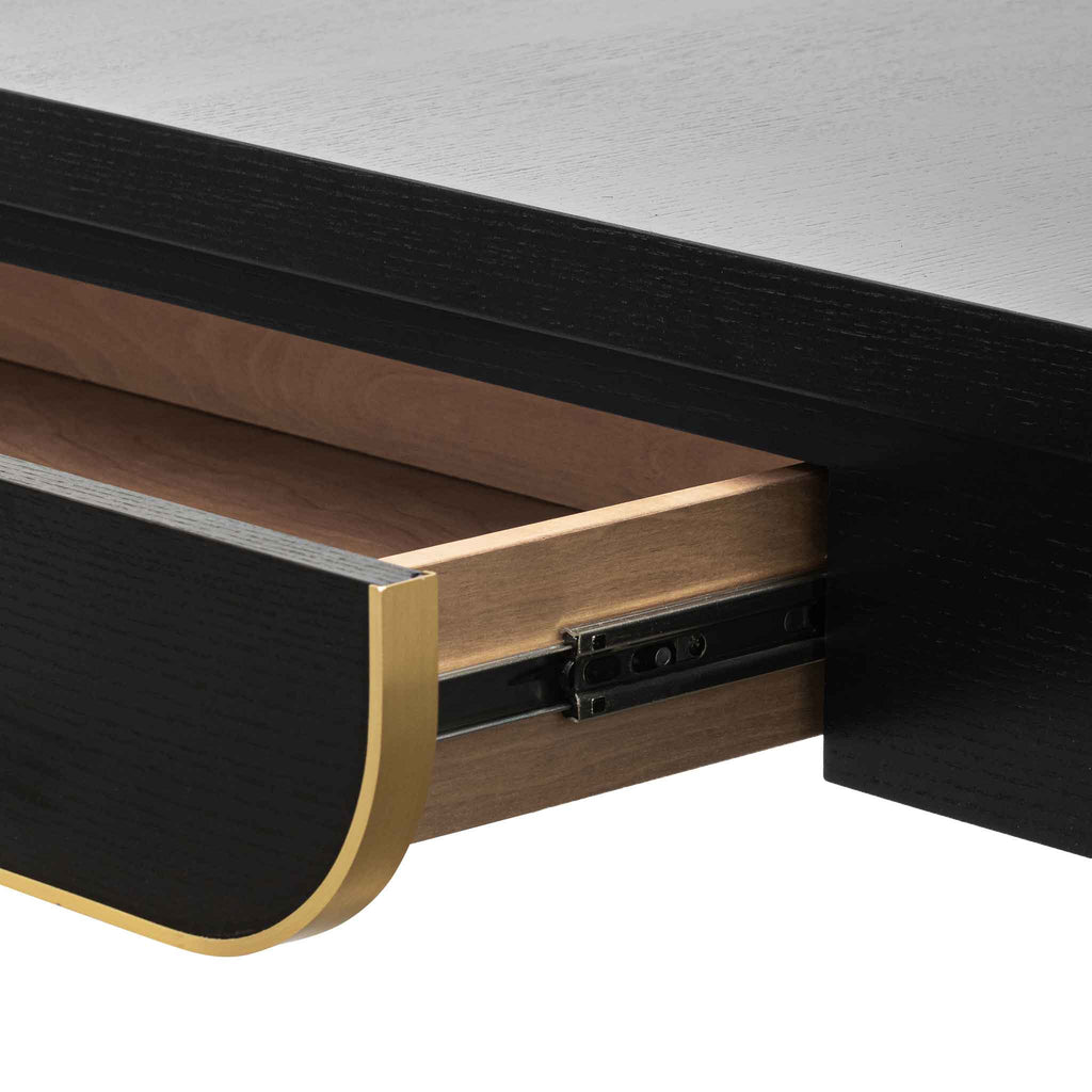1.4m Ferrara Console Table - Textured Espresso Black