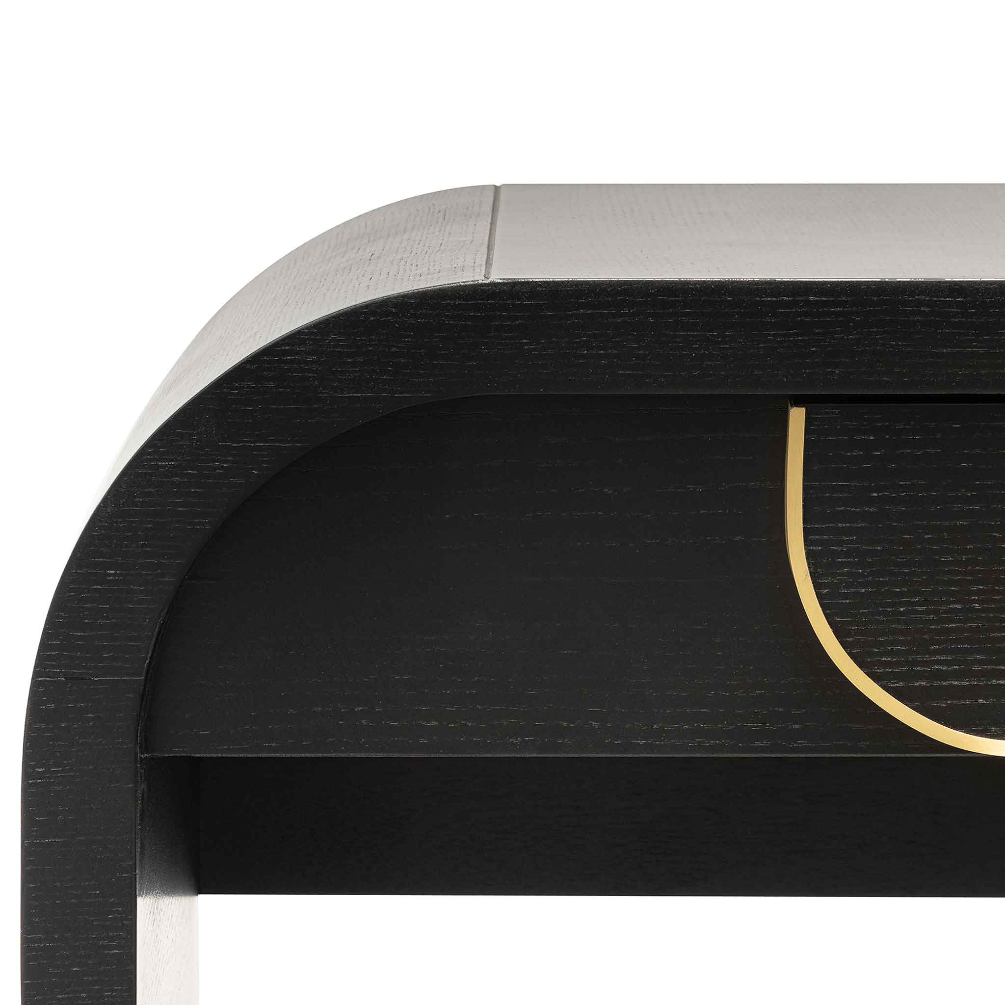 1.4m Ferrara Console Table - Textured Espresso Black