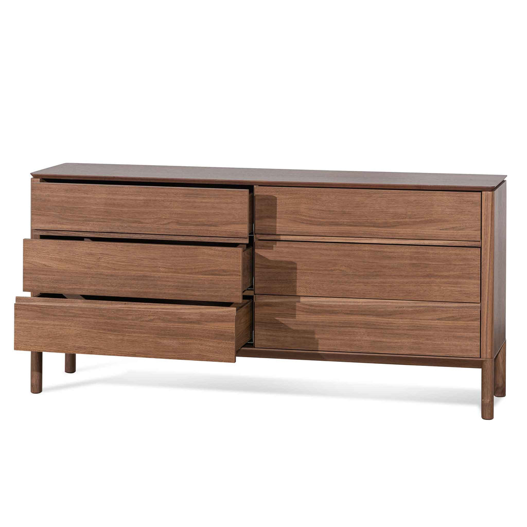 6 Drawers Genova Wooden Chest - Walnut