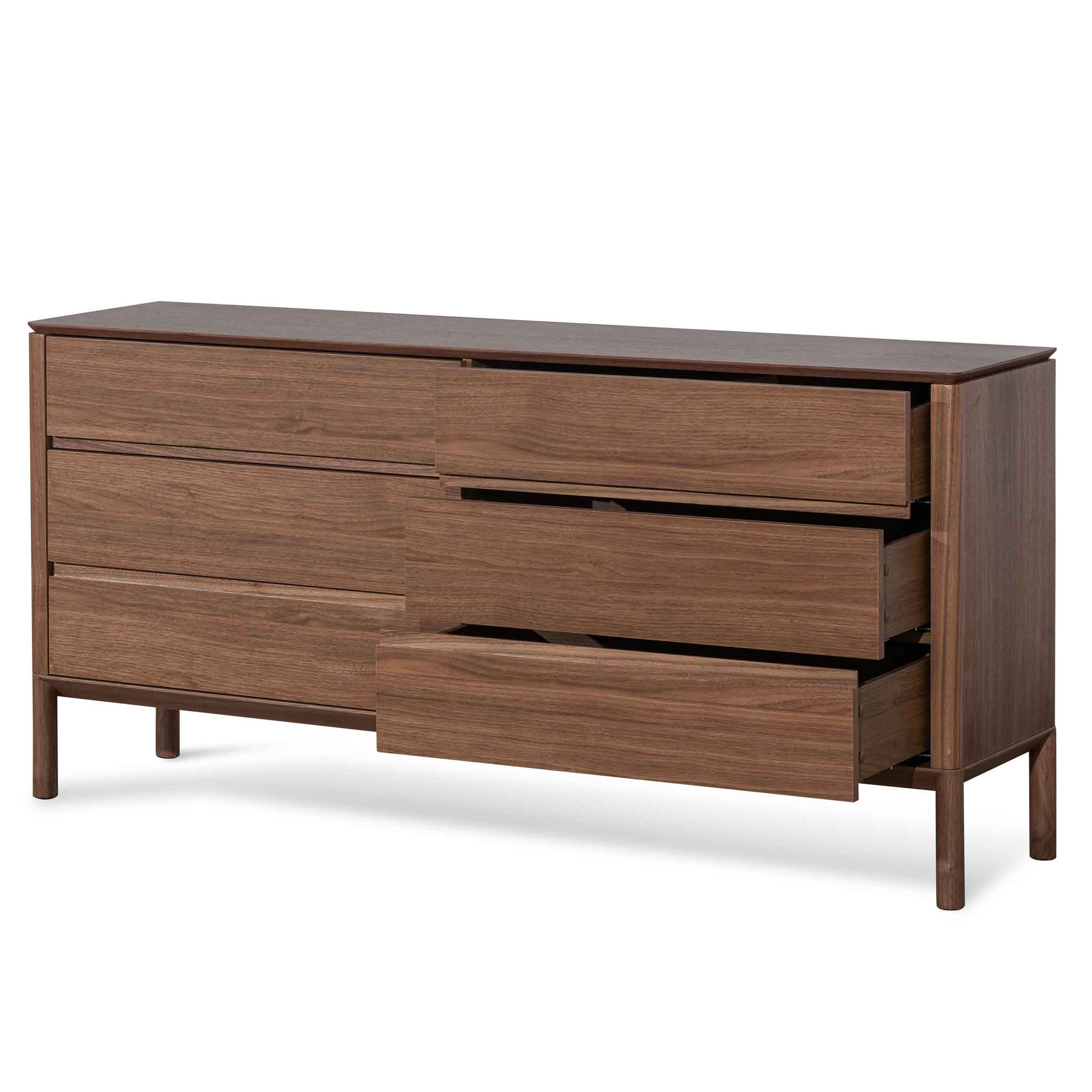 6 Drawers Genova Wooden Chest - Walnut