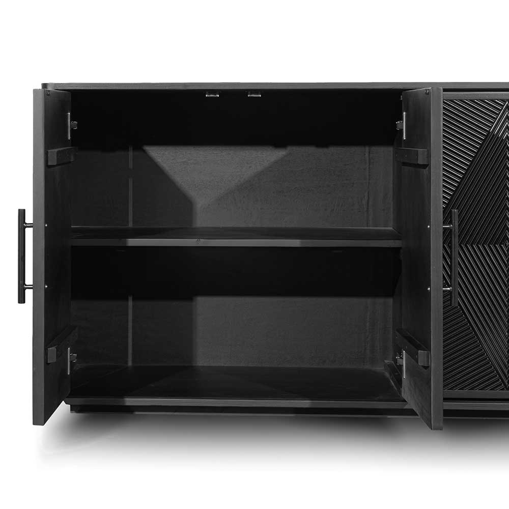 1.7m Wooden Modena Buffet Unit - Full Black