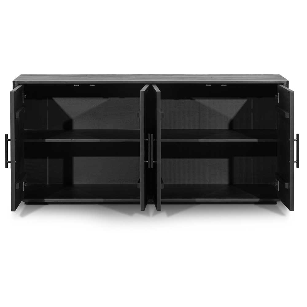 1.7m Wooden Modena Buffet Unit - Full Black