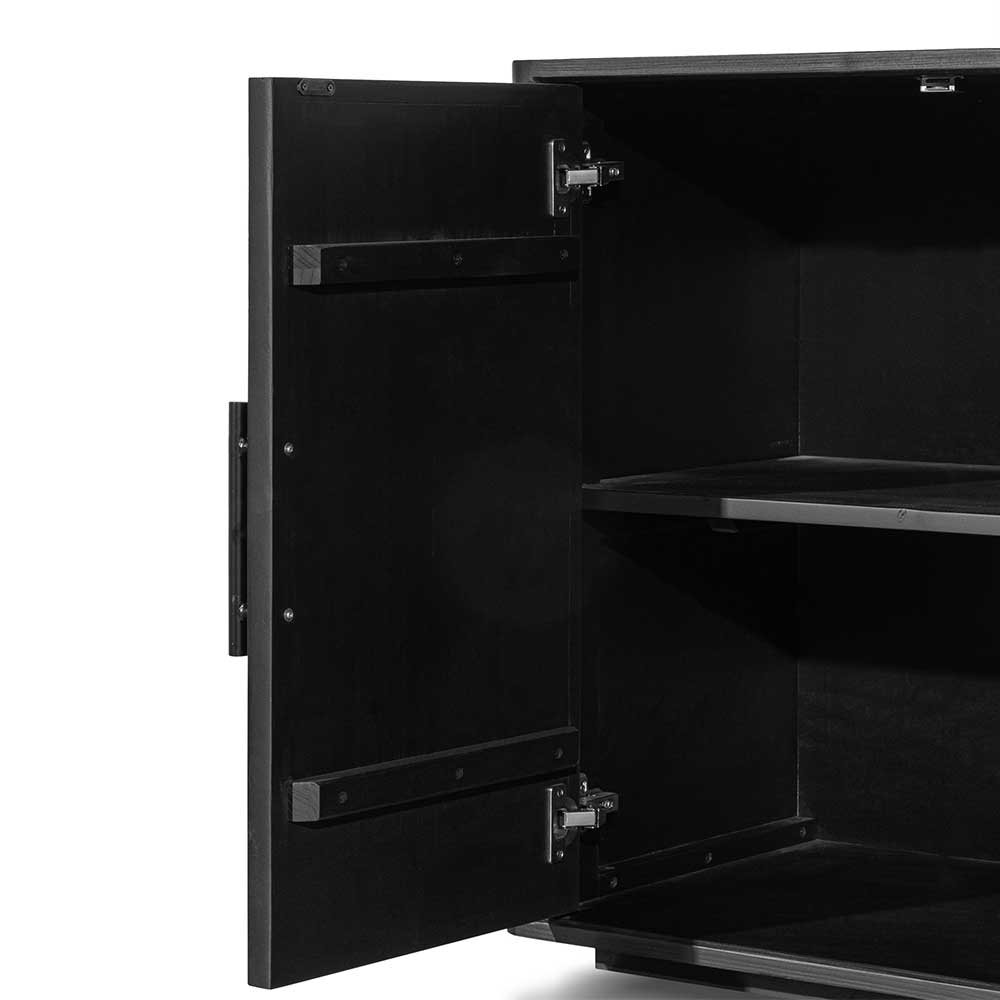 1.7m Wooden Modena Buffet Unit - Full Black