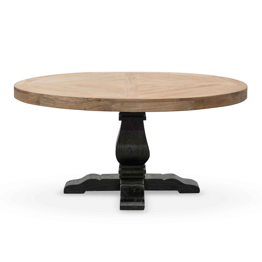 1.6m Round Siena Dining Table - Natural in Black Base