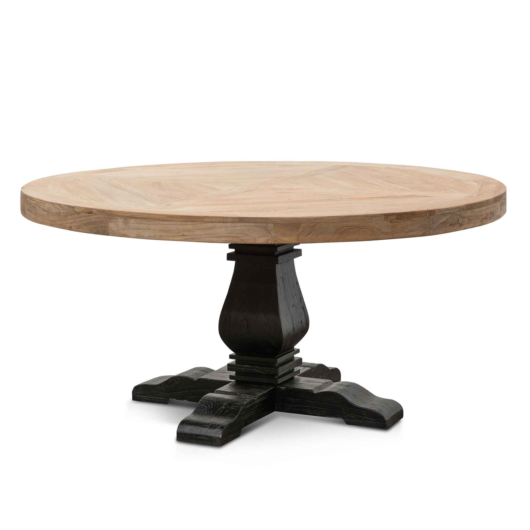 1.6m Round Siena Dining Table - Natural in Black Base