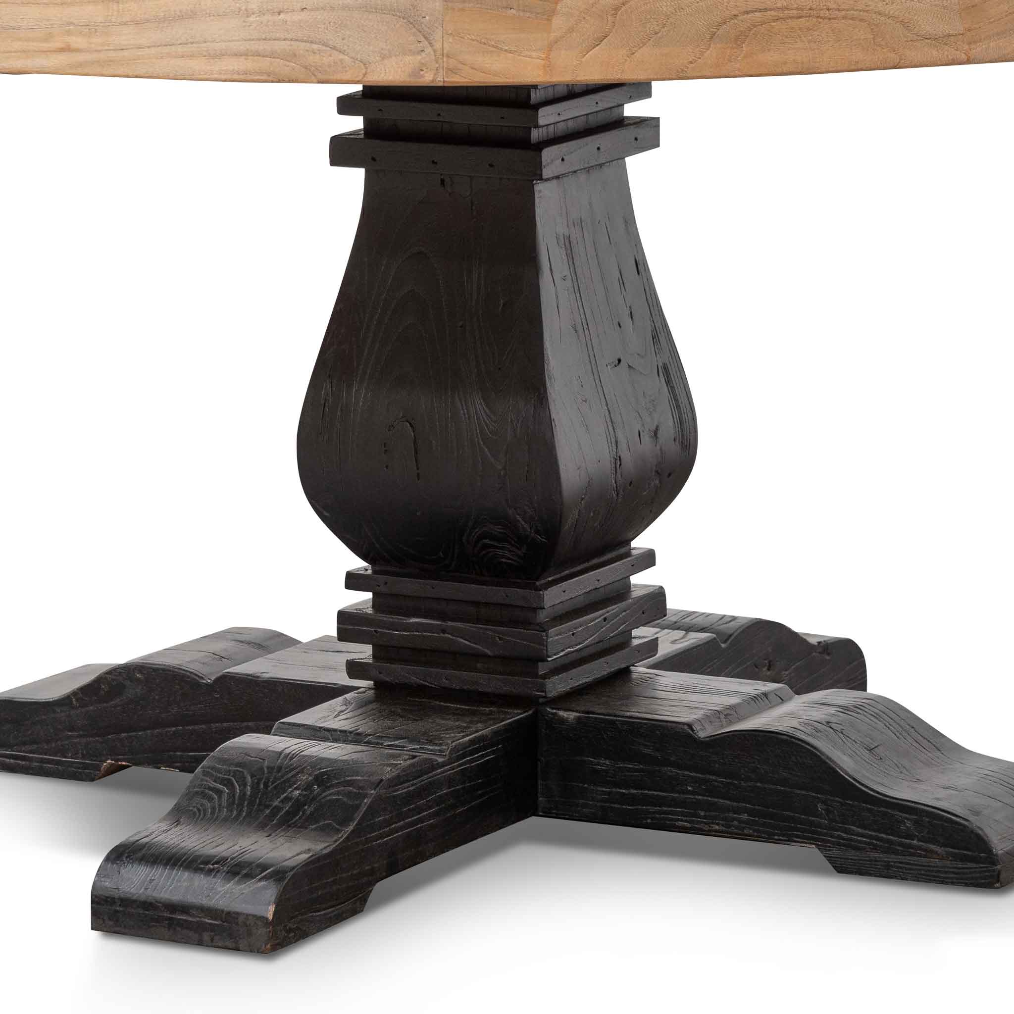 1.6m Round Siena Dining Table - Natural in Black Base