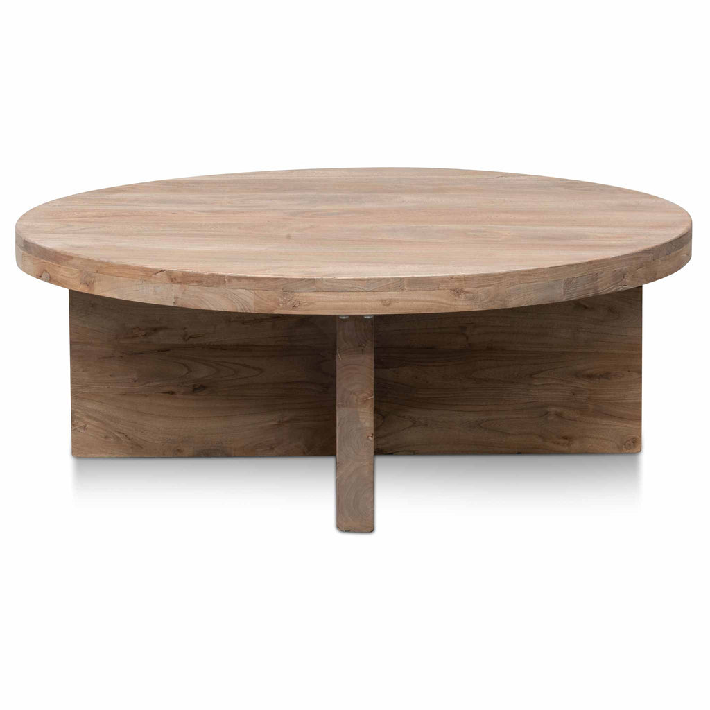 100cm Round Venezia Coffee Table - Natural-Thick Base