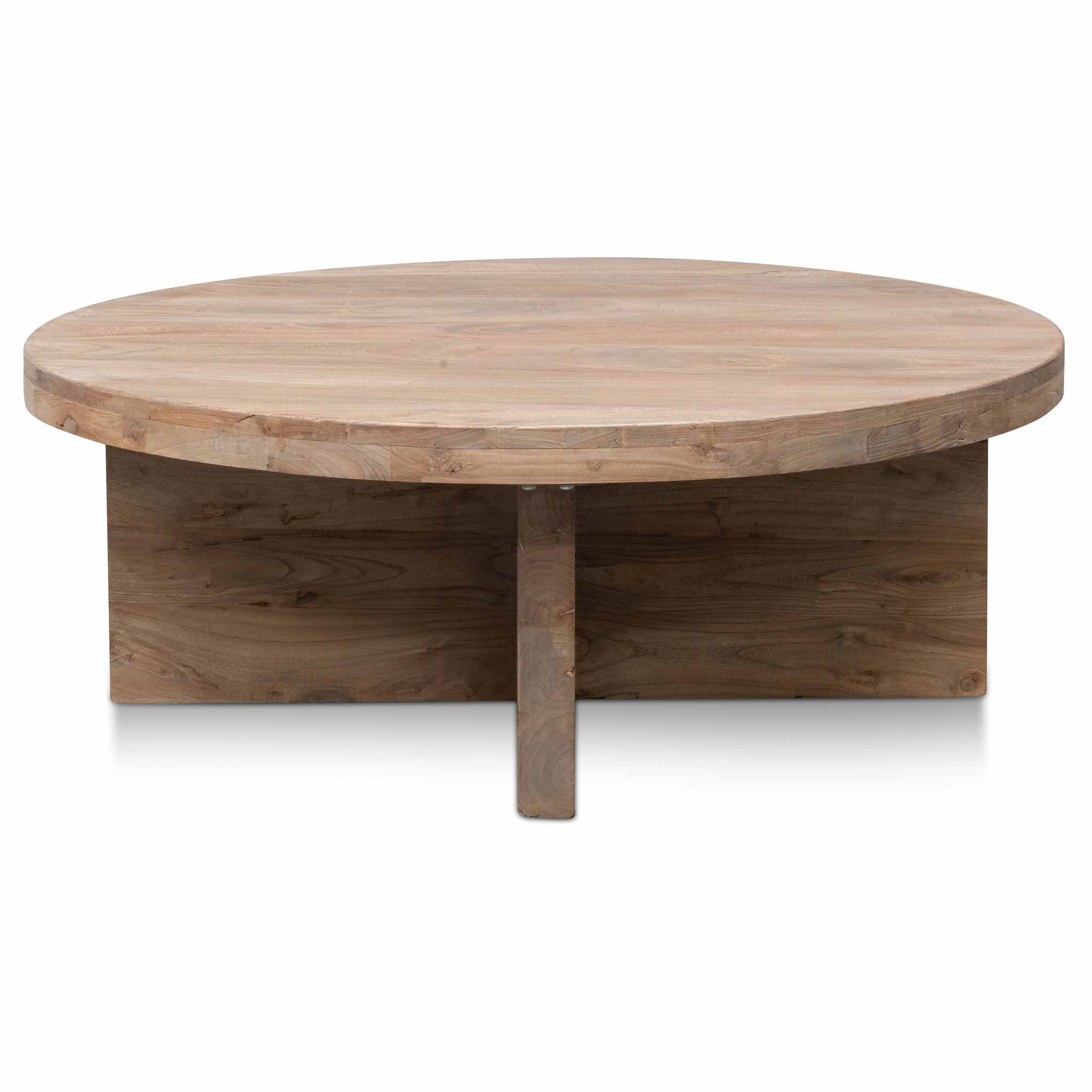 100cm Round Venezia Coffee Table - Natural-Thick Base
