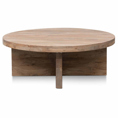 100cm Round Venezia Coffee Table - Natural-Thick Base