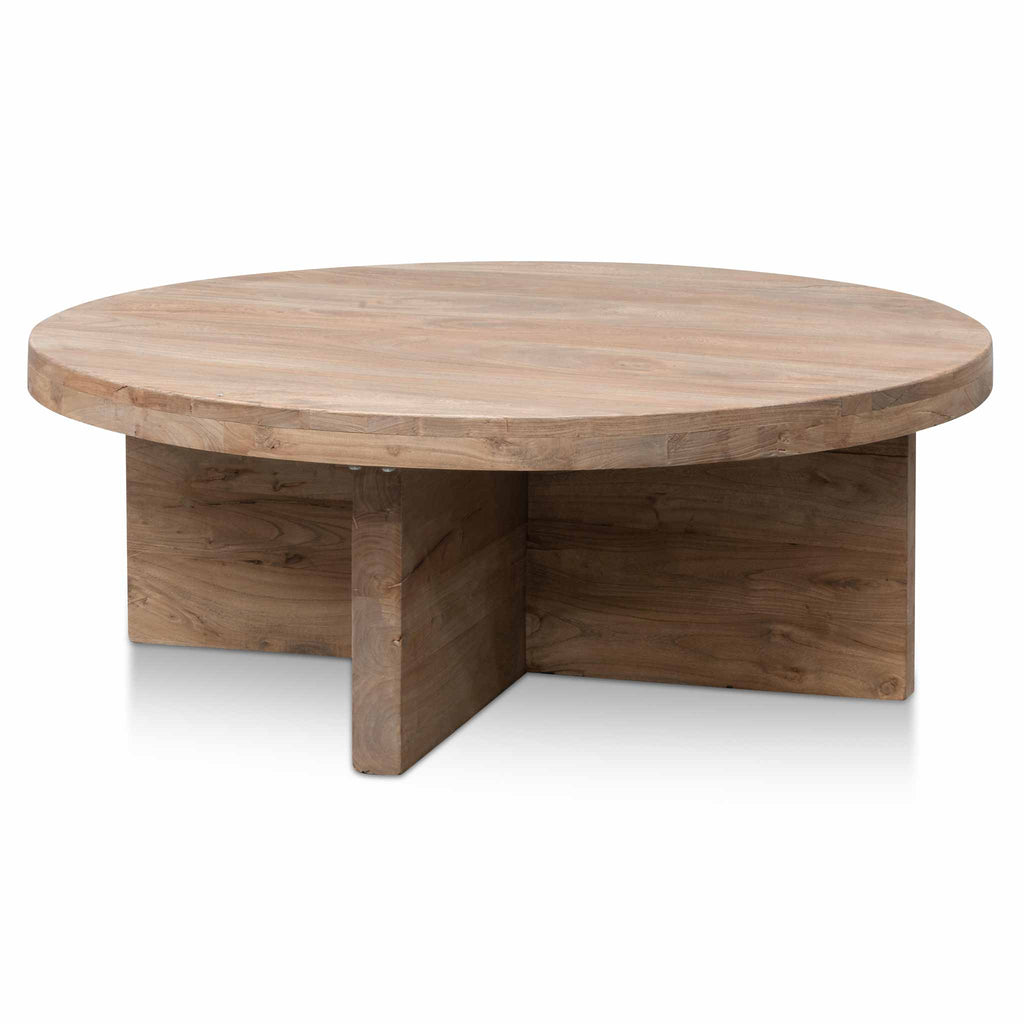 100cm Round Venezia Coffee Table - Natural-Thick Base