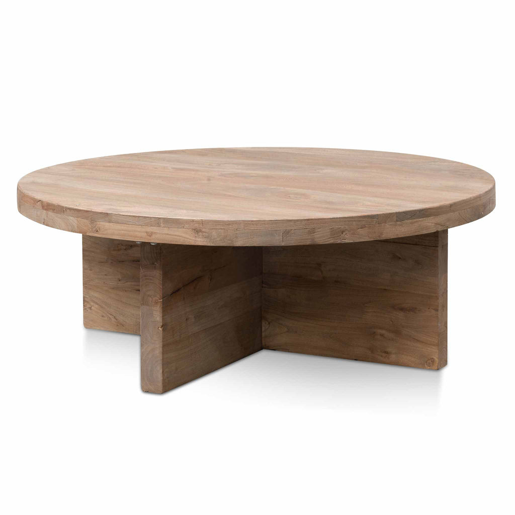 100cm Round Venezia Coffee Table - Natural-Thick Base