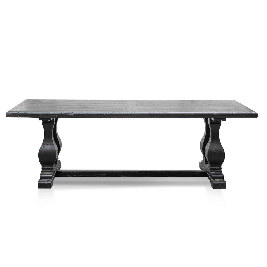 Elm Wood Siena Dining Table 2.4m - Full Black