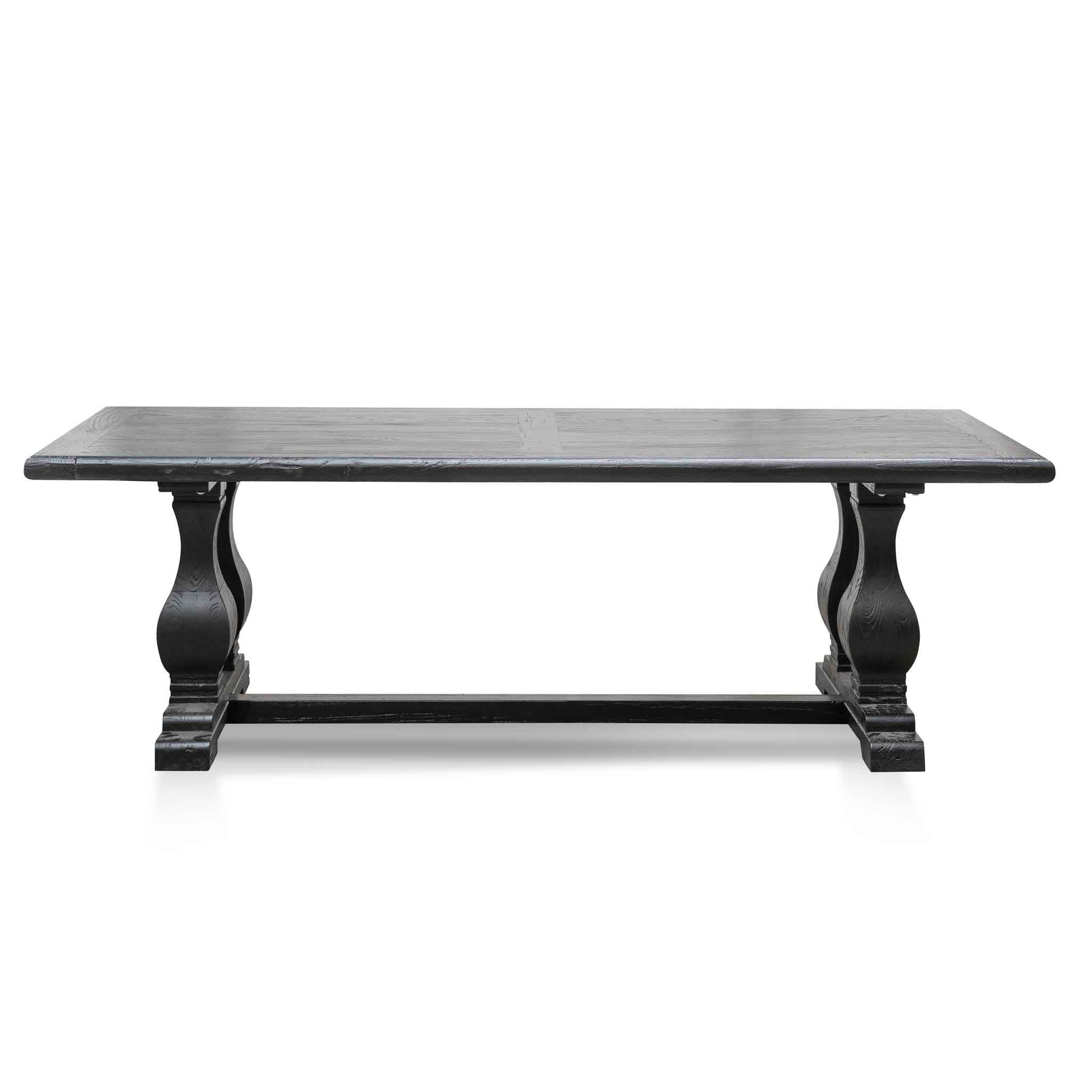 Elm Wood Siena Dining Table 2.4m - Full Black