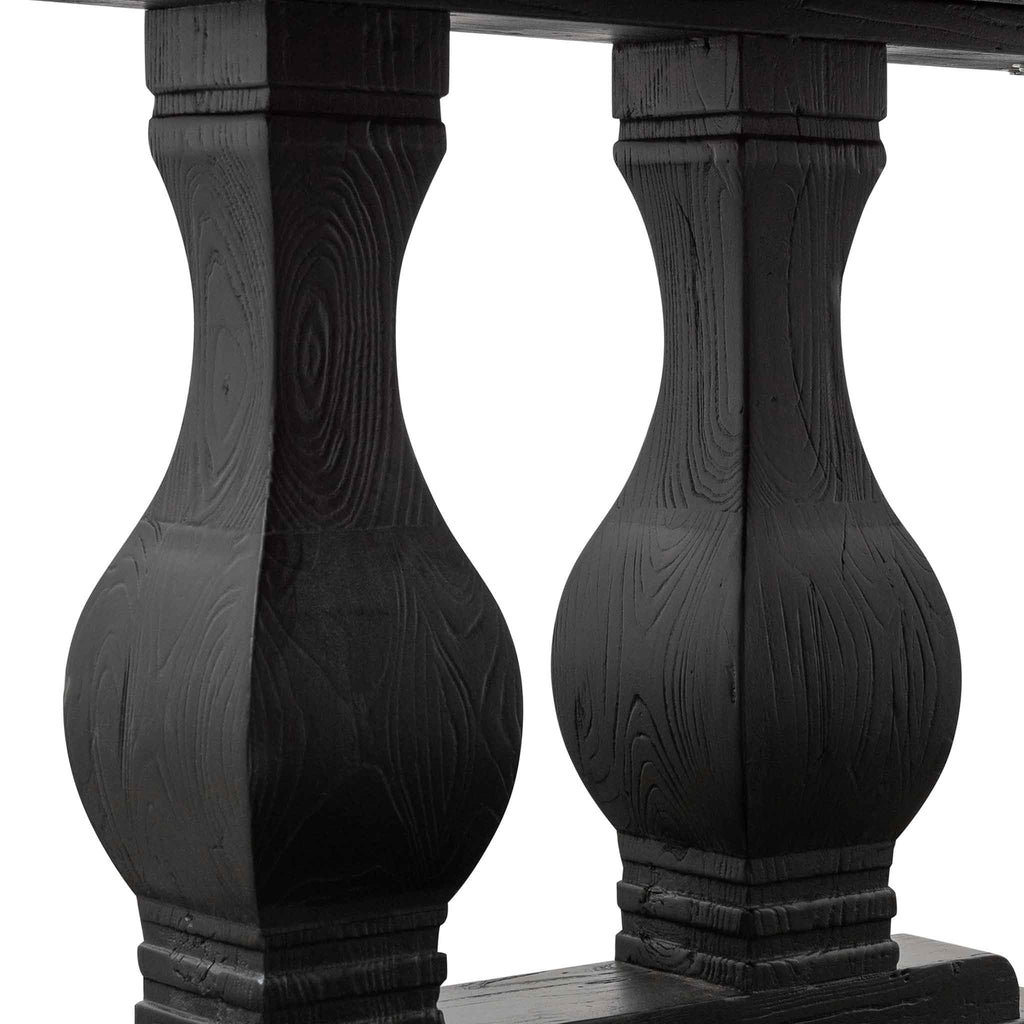 Elm Wood Siena Dining Table 2.4m - Full Black
