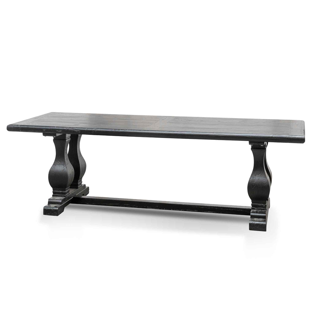 Elm Wood Siena Dining Table 2.4m - Full Black