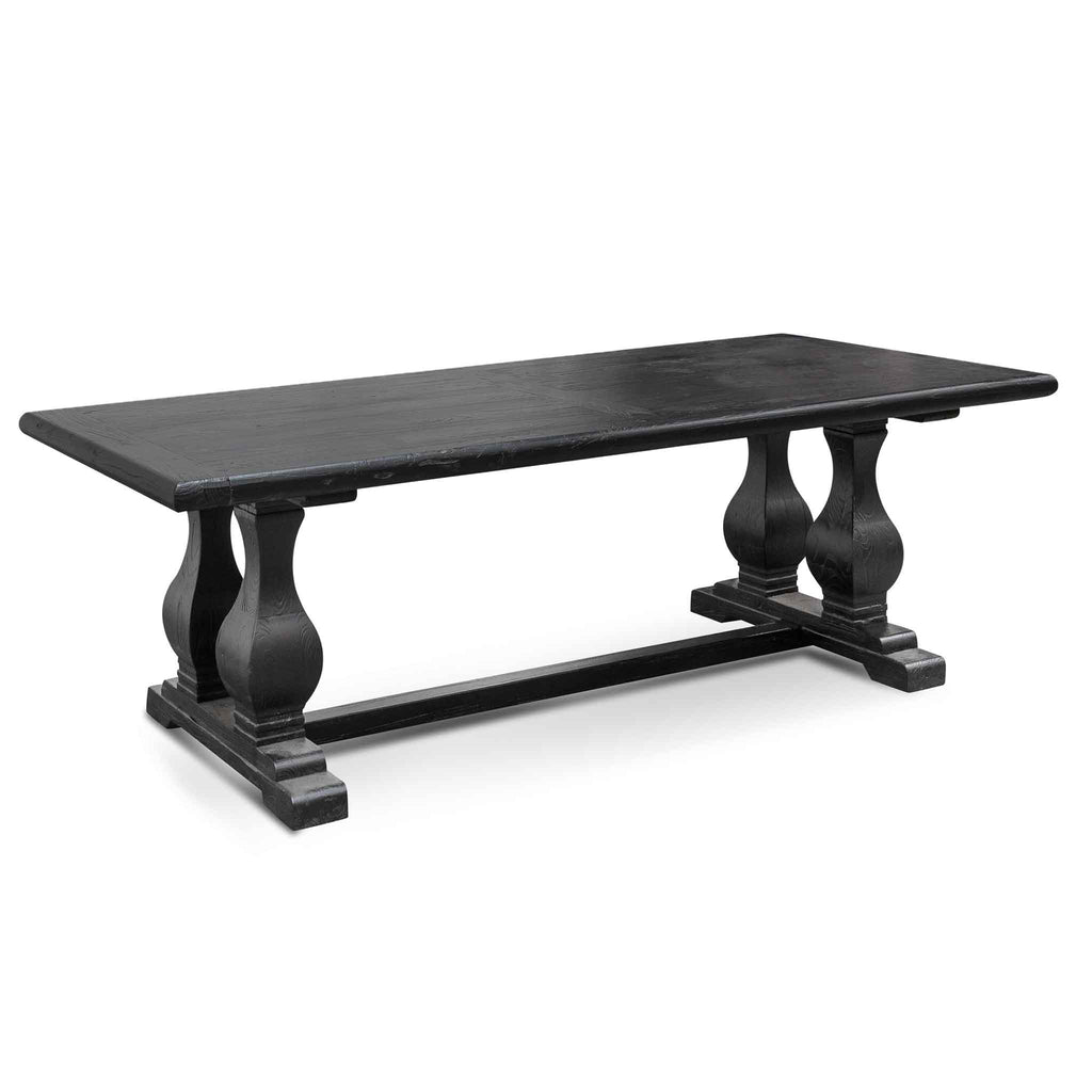 Elm Wood Siena Dining Table 2.4m - Full Black