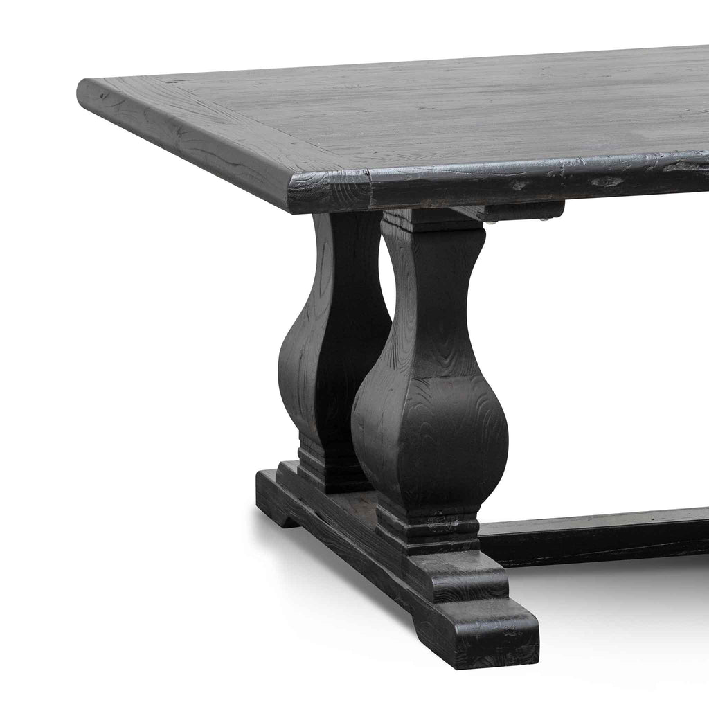 Elm Wood Siena Dining Table 2.4m - Full Black