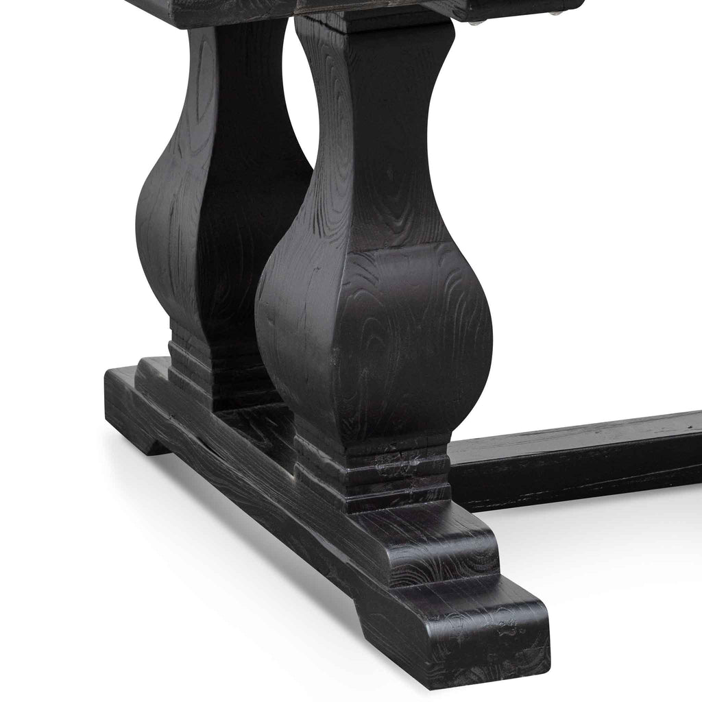 Elm Wood Siena Dining Table 2.4m - Full Black