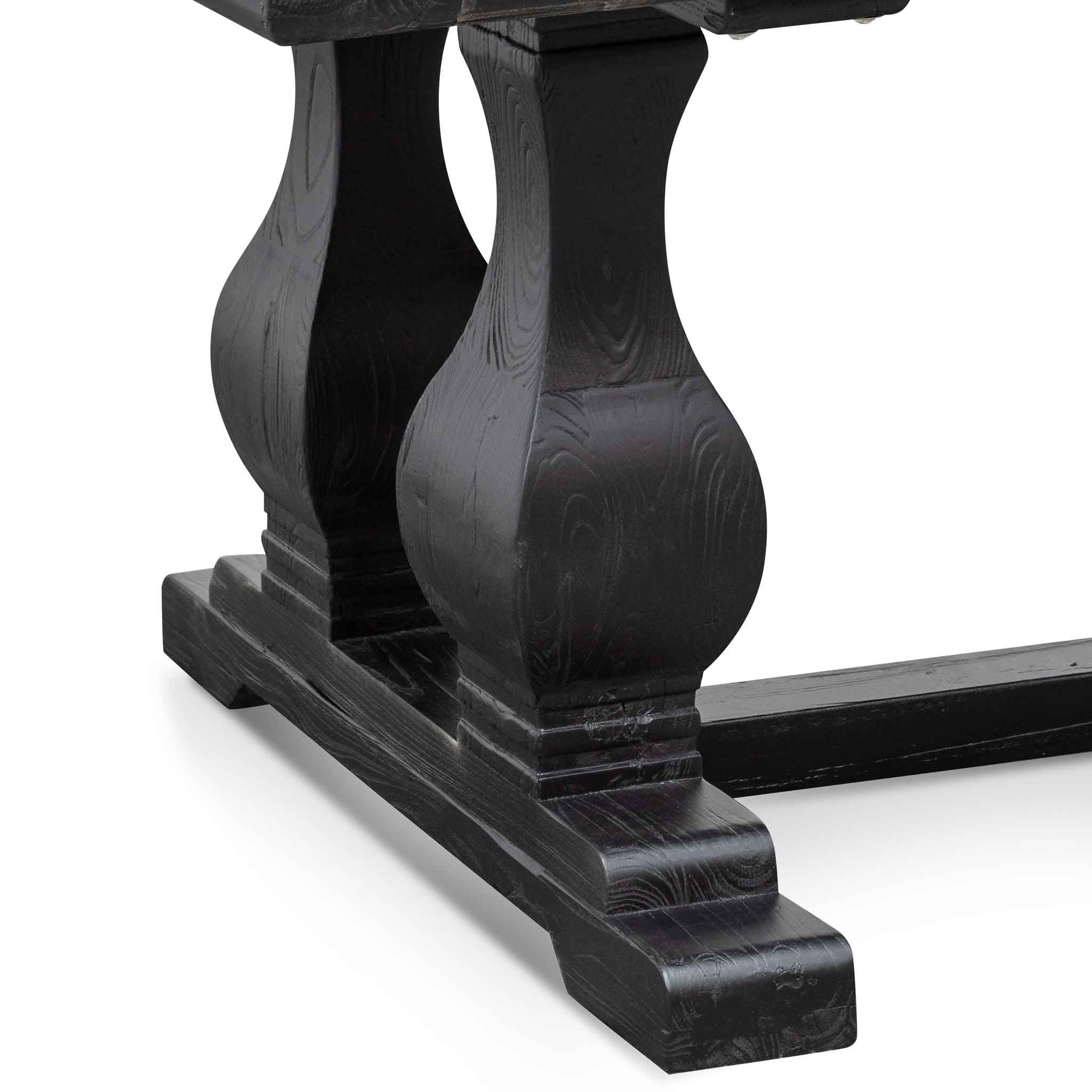 Elm Wood Siena Dining Table 2.4m - Full Black