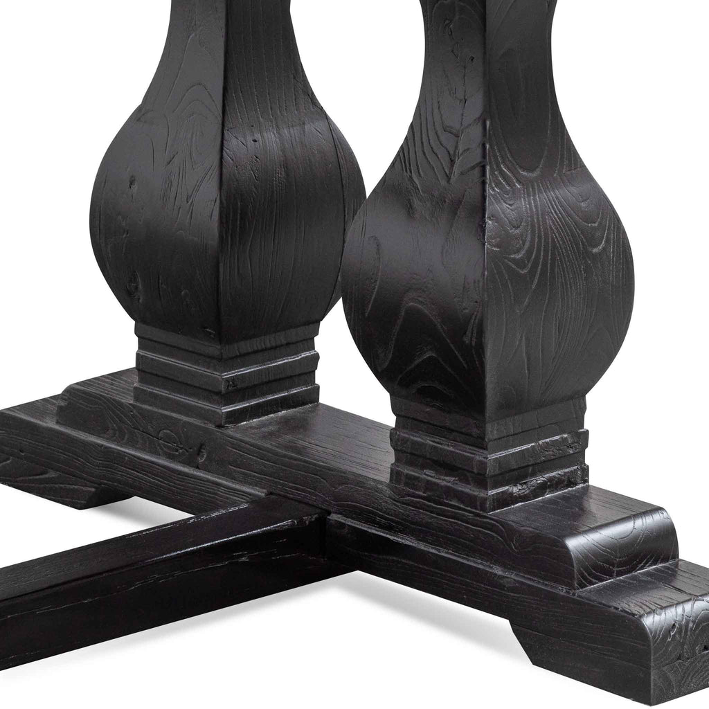 Elm Wood Siena Dining Table 2.4m - Full Black