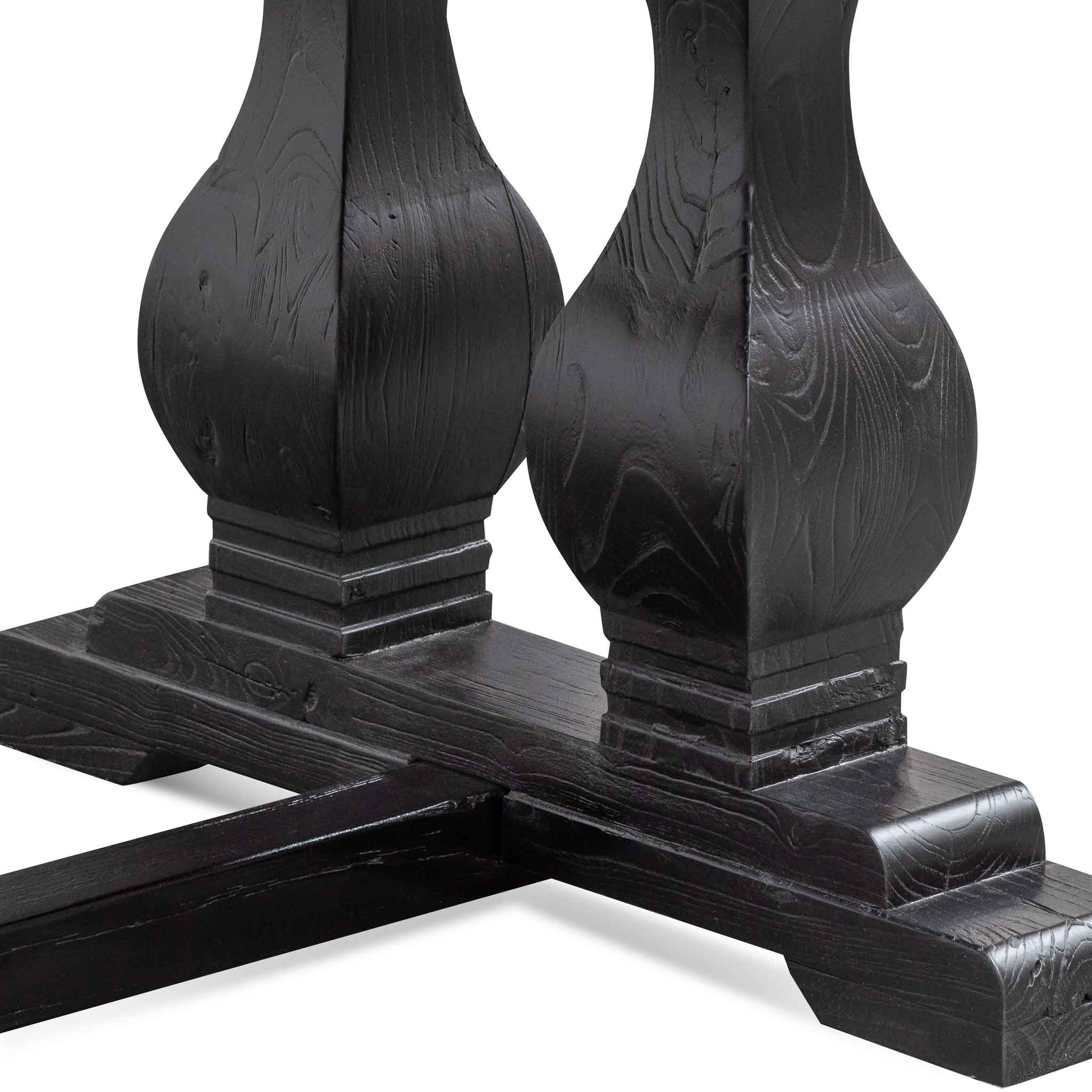 Elm Wood Siena Dining Table 2.4m - Full Black