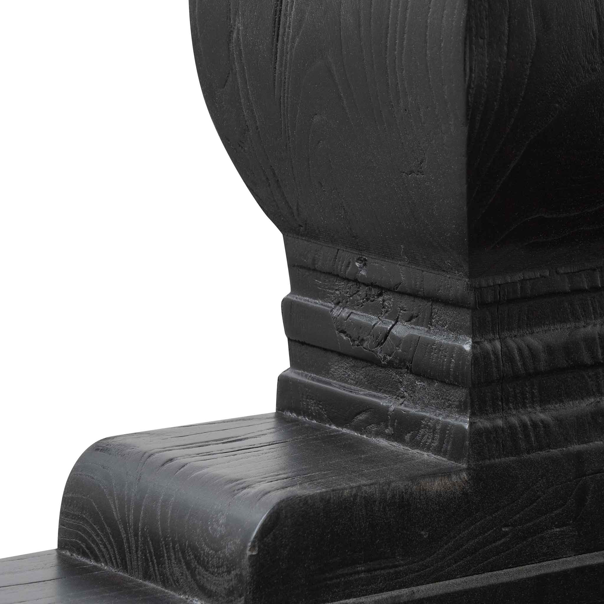 Elm Wood Siena Dining Table 2.4m - Full Black