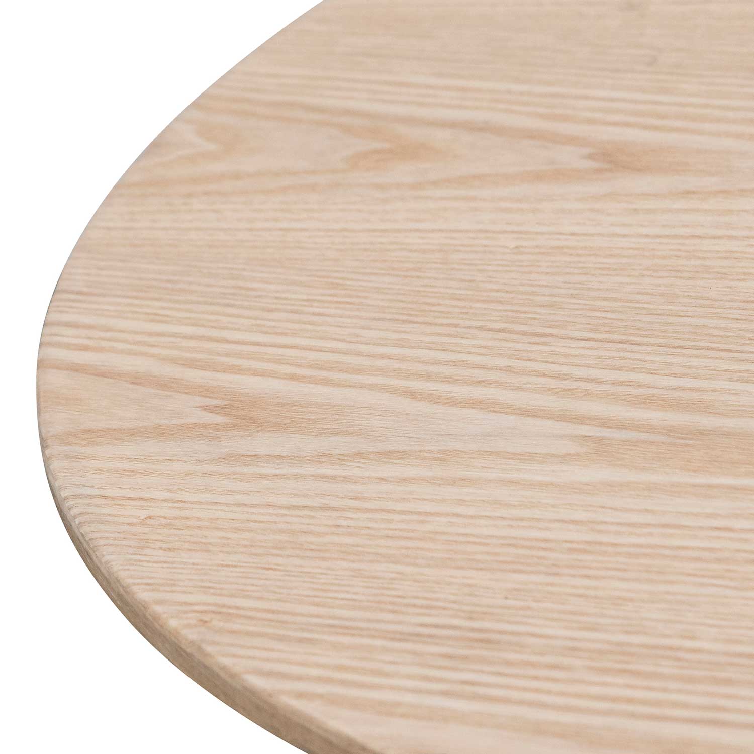 Round Wooden Siena Dining Table - Natural Top and Black Base