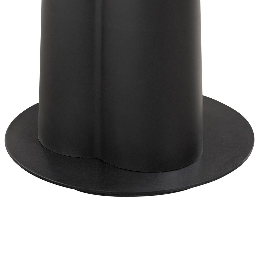 Round Wooden Siena Dining Table - Natural Top and Black Base