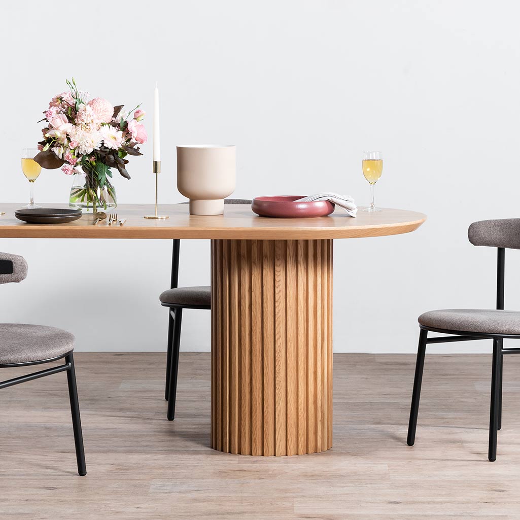 2.5m Wooden Siena Dining Table - Natural