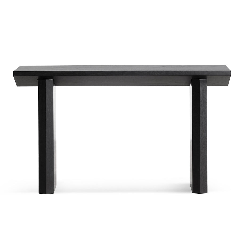 1.4m Oak Ferrara Console Table - Black