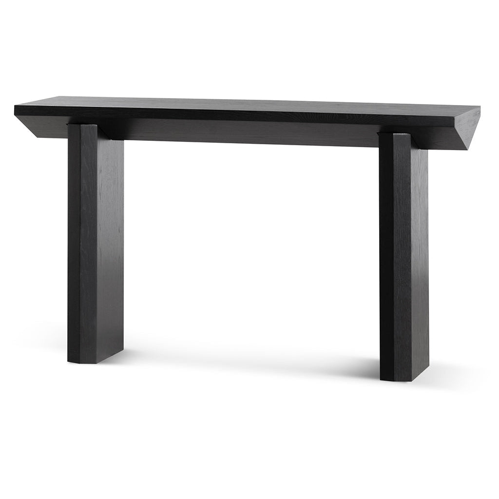 1.4m Oak Ferrara Console Table - Black