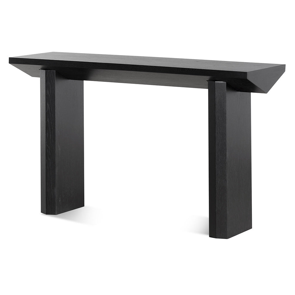 1.4m Oak Ferrara Console Table - Black